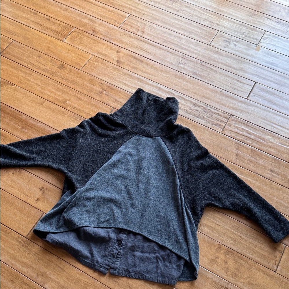 Cozy Two-Tone Turtleneck Sweater